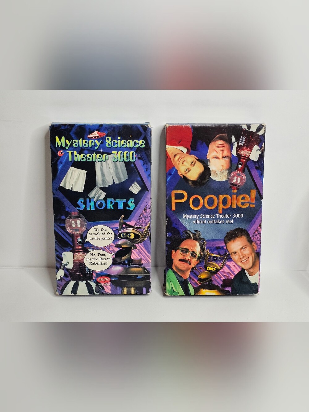 Mystery Science Theater 3000 MST3K VHS 2 Lot Shorts & Poopie Outtakes Reel Rhino